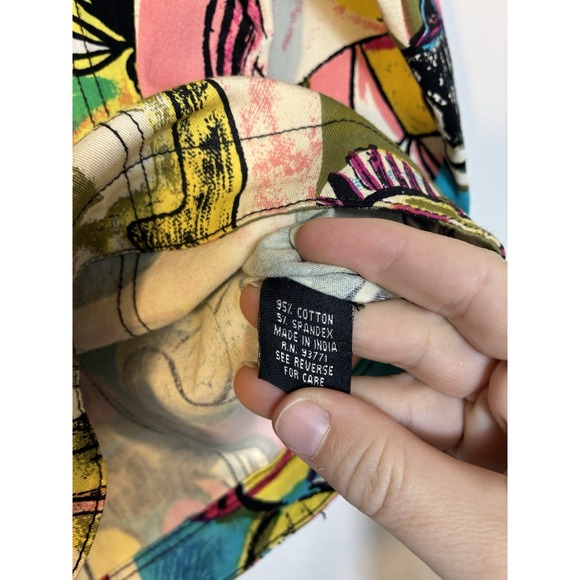 Kaktus Jacket Women's Sz M Art To Wear Colorful Cotton 3/4 Sleeve Art Teacher - Picture 3 of 7